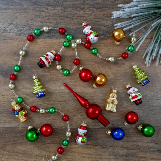 Tree Topper, Beaded Garland and Ornament Set